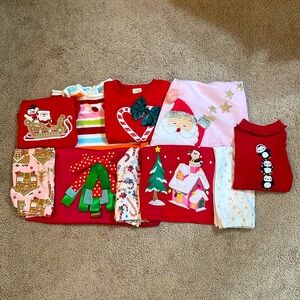 Bundle of baby girl Christmas outfits, size 12-18 months, very gently used.